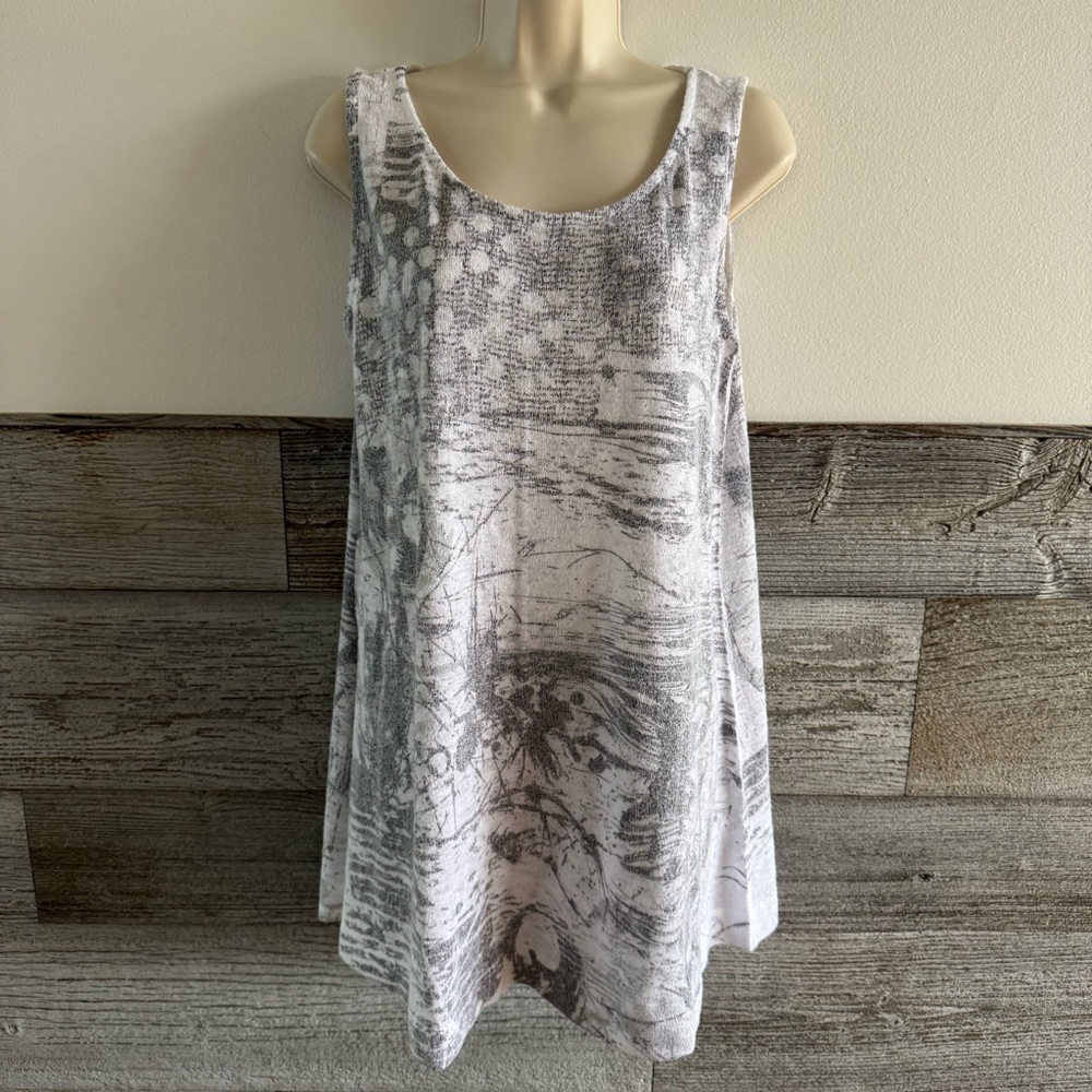 Chalet Et Cici Dress Lagenlook Minimal Lightweight Print Large USA (C1)